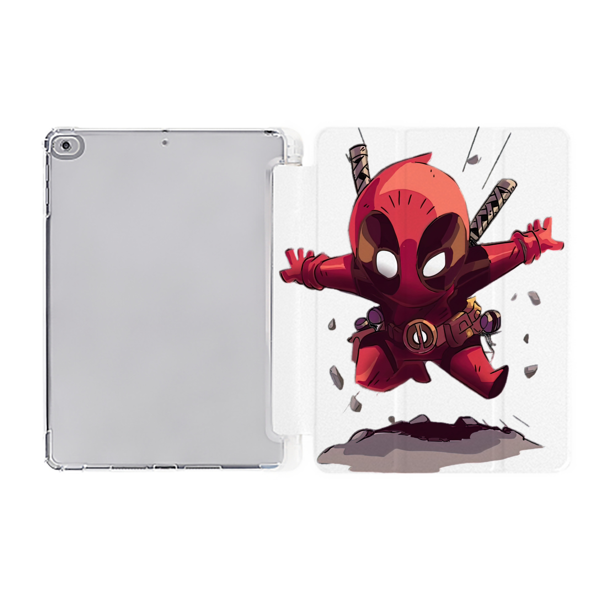 （画像用） Deadpool デッドプール IPad ケース ペン収納付き 三つ折りスタンド PUレザー×シリコン 対応機種9.5/10.5/10.9インチ